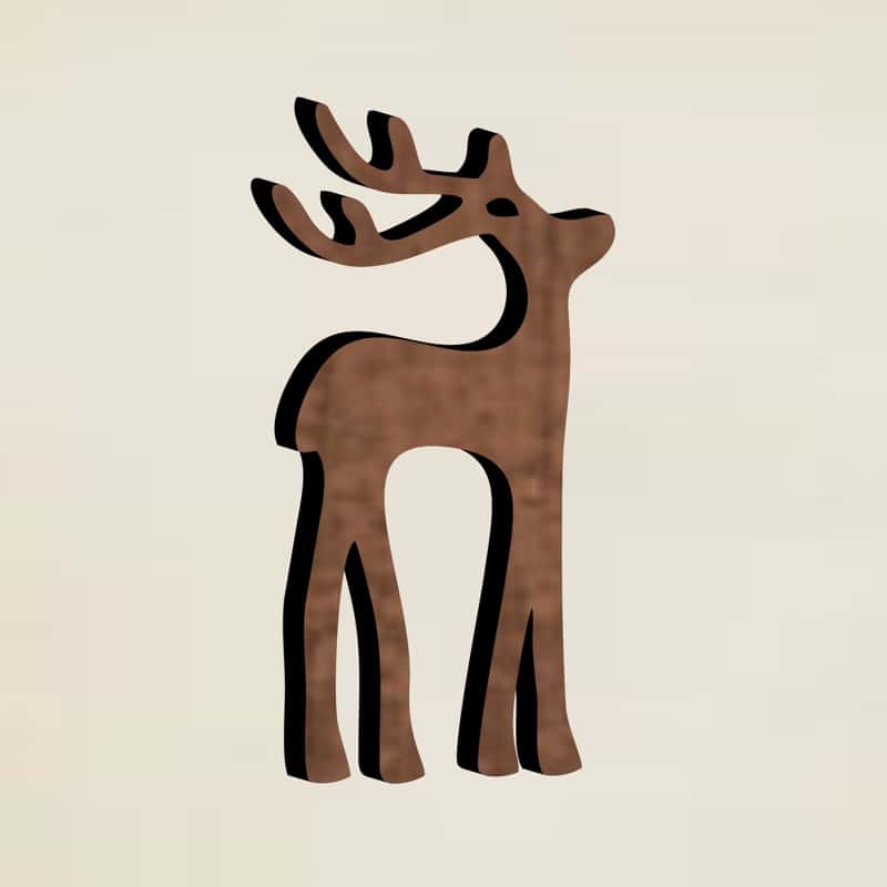 Laser Cut Wooden Standing Deer Christmas Ornament Free Vector Free Vectors