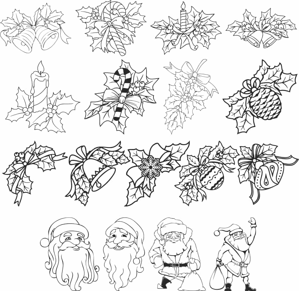 Christmas Decorations Set Free Vector Free Vectors