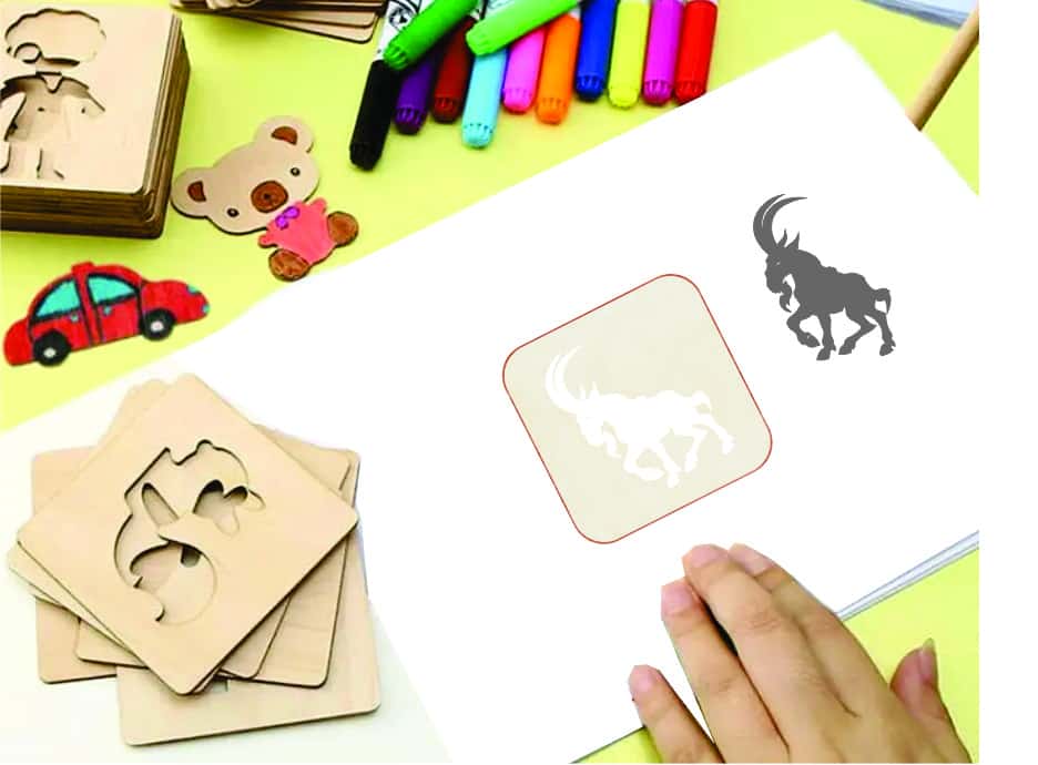 Kids Drawing Toys Wooden DIY Painting Template Free Vector Free Vectors