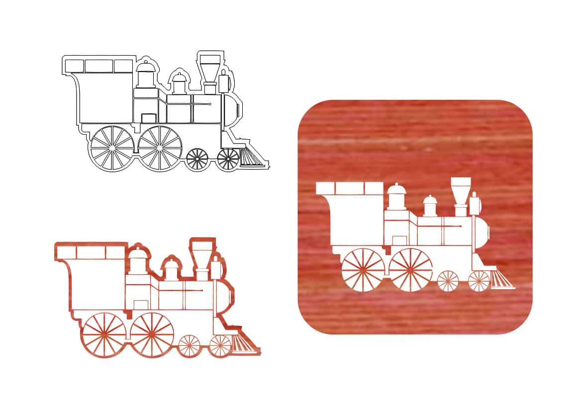 Train Drawing Wooden DIY Painting Toys Free Vector Free Vectors