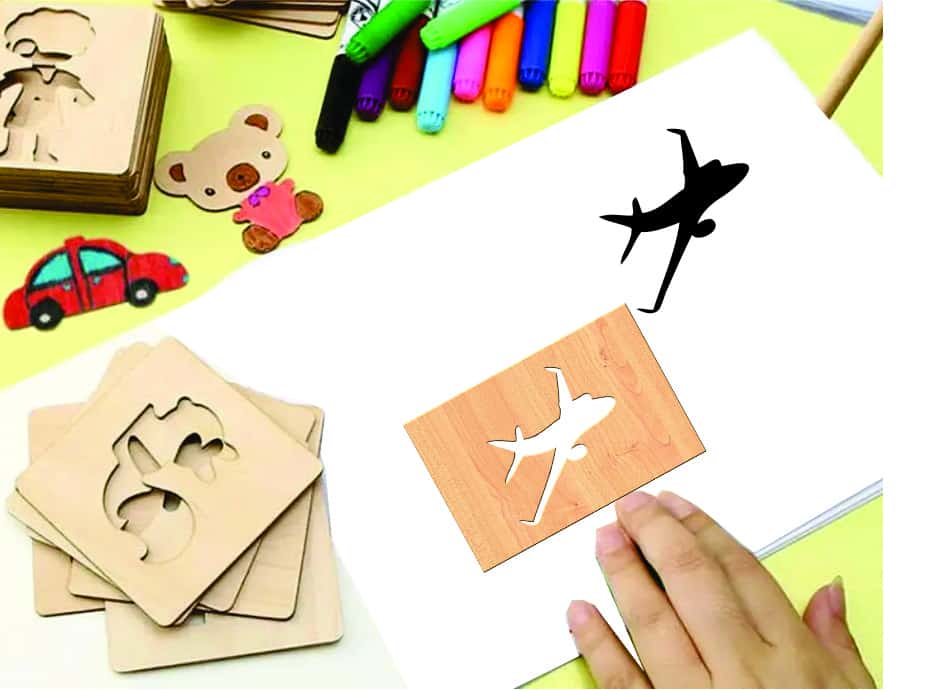 Aircraft Drawing Wooden Shape Toy Free Vector Free Vectors