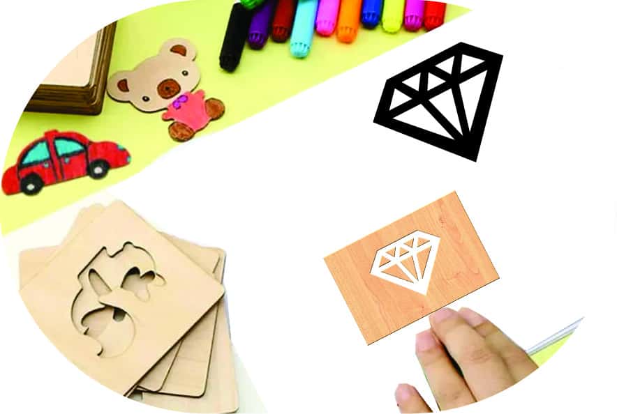 Diamond Wooden Shape Drawing Toy Free Vector Free Vectors