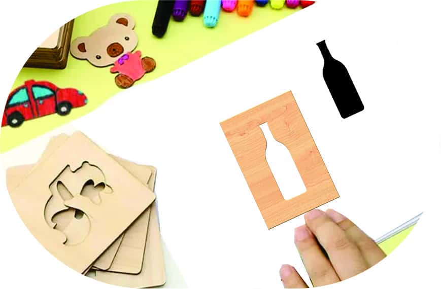 Bottle Wooden Shape Drawing Toy Free Vector Free Vectors