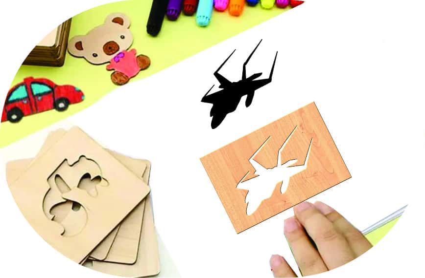 Fighter Aircraft Wooden Shape Drawing Toy Free Vector Free Vectors