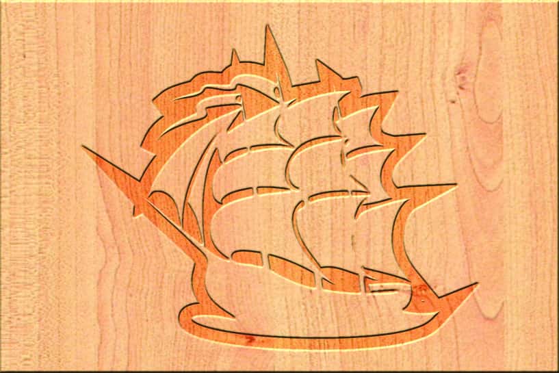 Ship Wooden Engraved Shape Free Vector Free Vectors