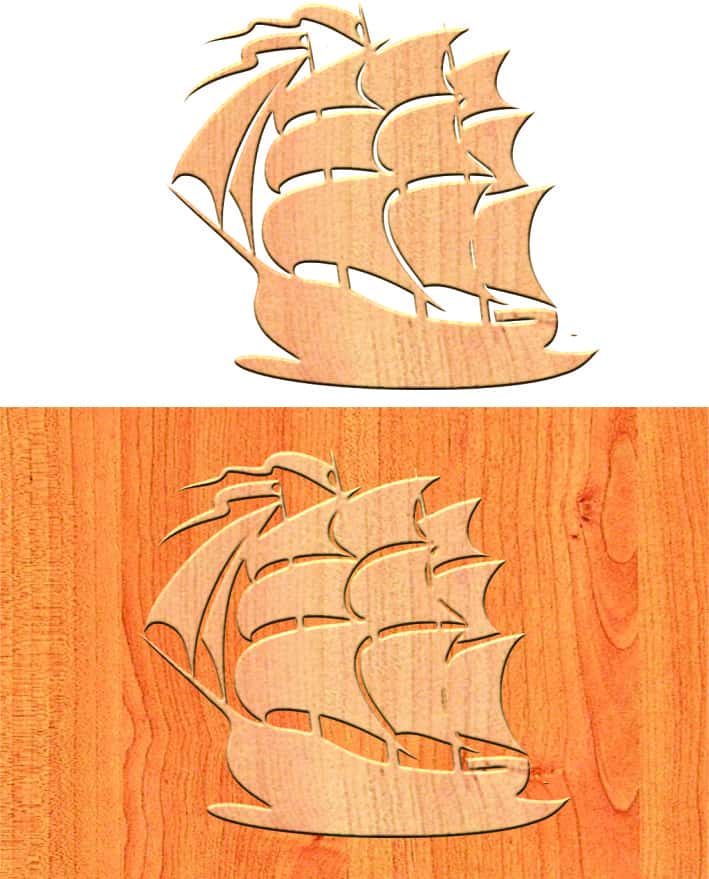 Ship Wooden Shape Cutouts Free Vector Free Vectors
