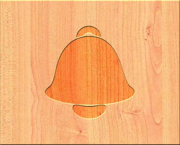 Bell Wooden Engraved Shape Free Vector Free Vectors