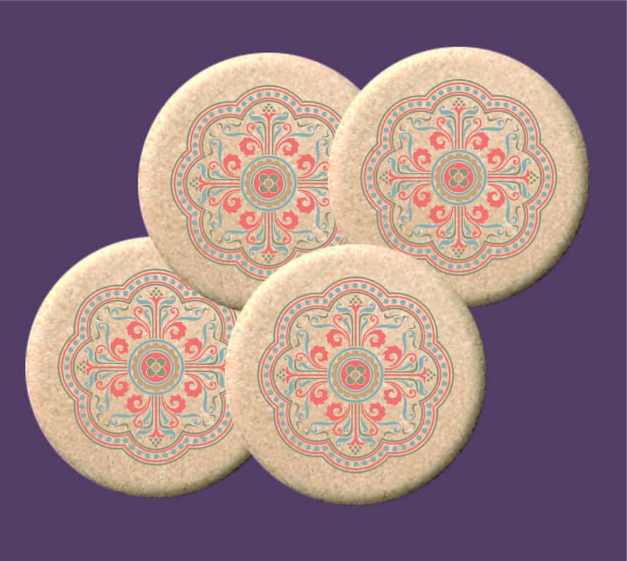 Mandala Decorative Wooden Tea Coasters Free Vector Free Vectors