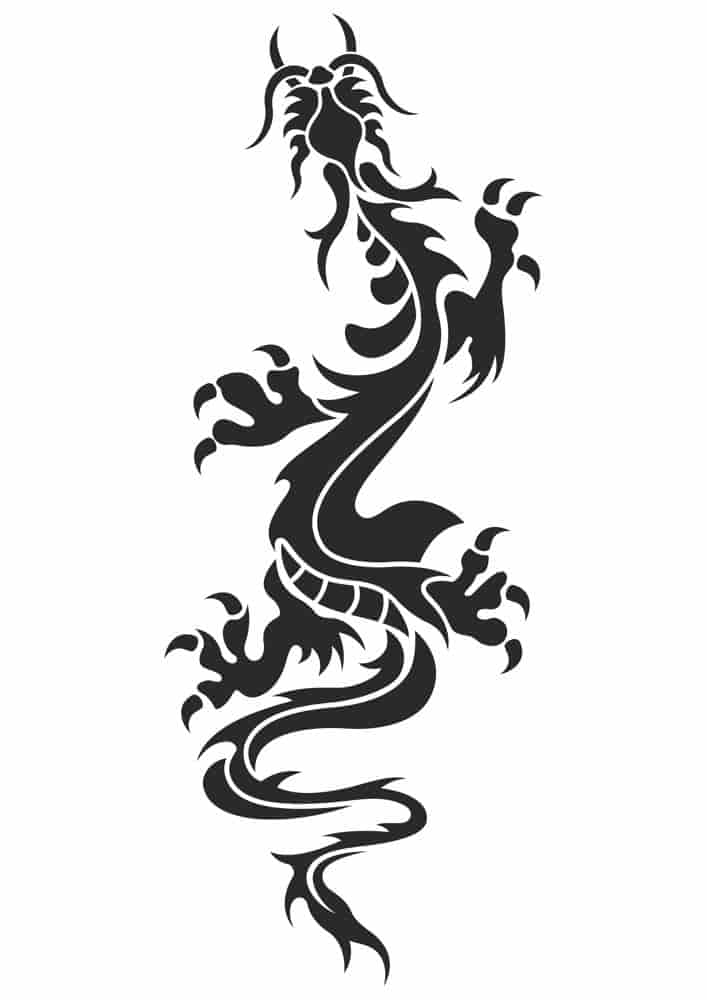 Chinese Dragon Tattoo Sticker Free Vector Free Vectors