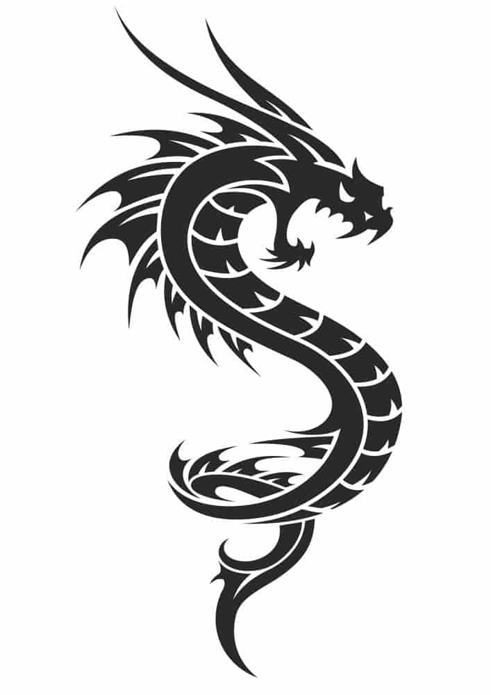 Black and White Dragon Tattoo Free Vector Free Vectors