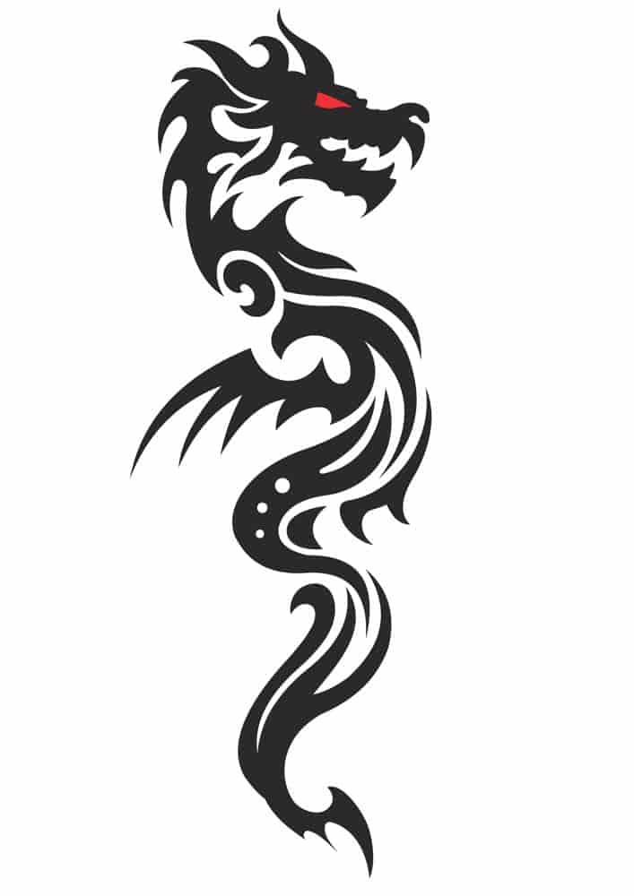 Cool Tribal Dragon Tattoo Design Free Vector Free Vectors