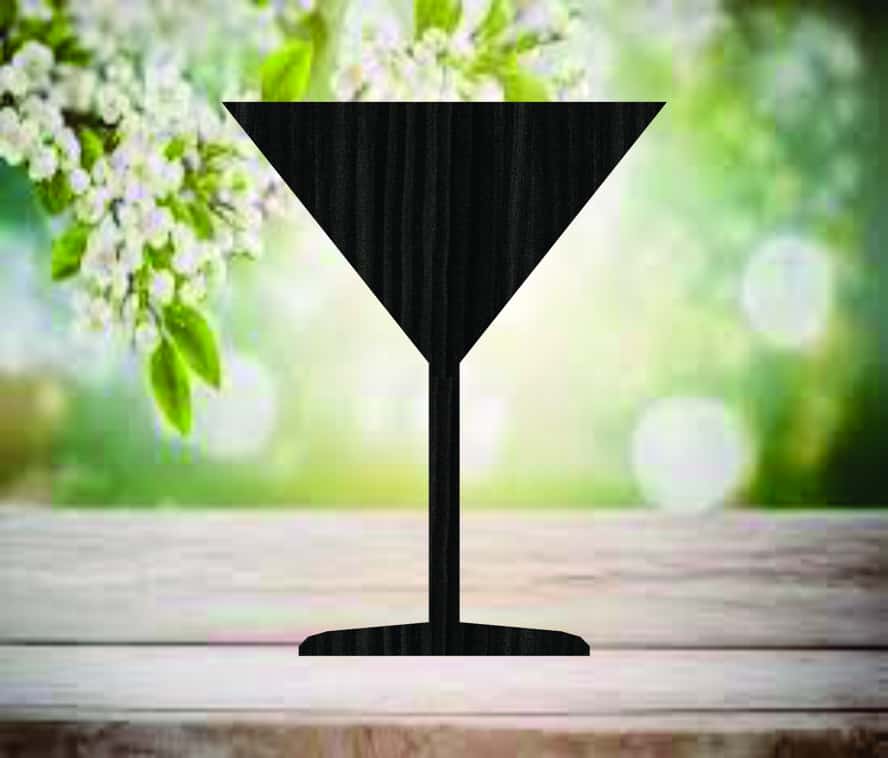 Martini Glass Wooden Cutout Free Vector Free Vectors