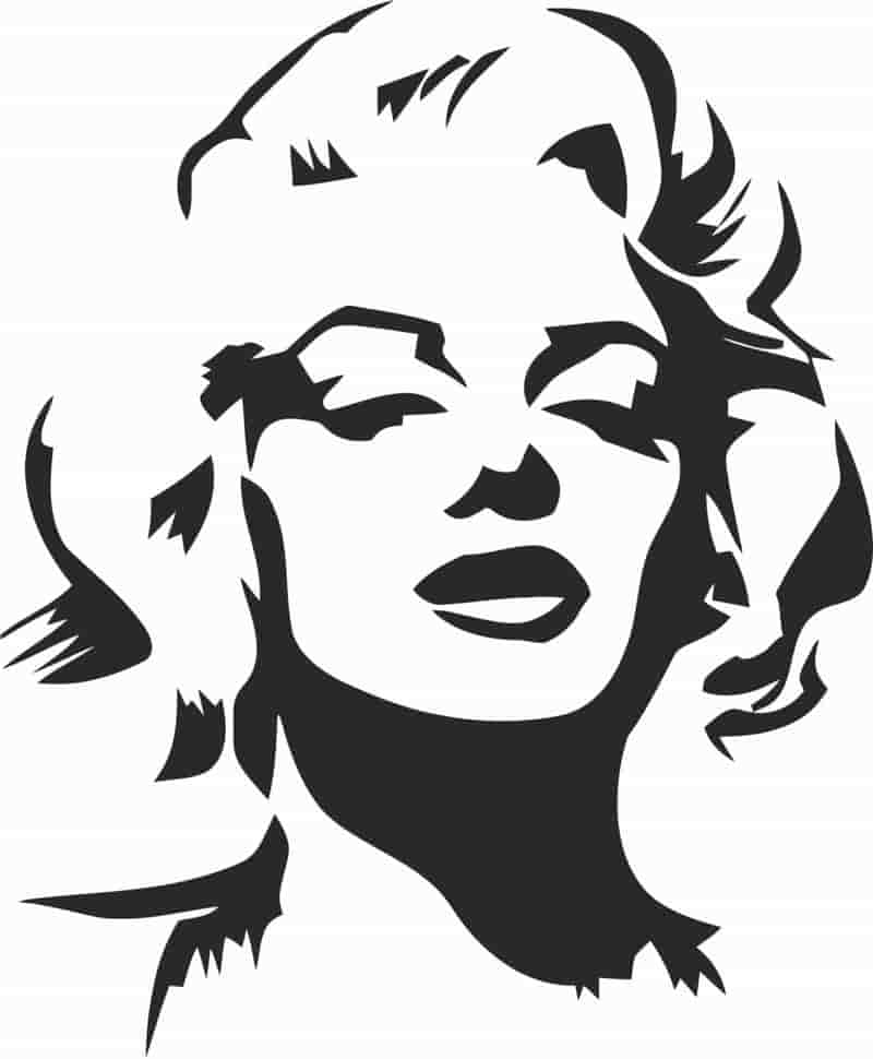 Marilyn Monroe Woman Stencil Free Vector Free Vectors