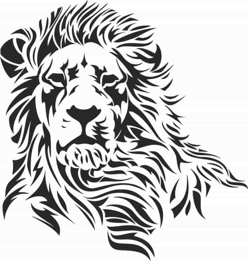 Lion Line Art Stencil Free Vector Free Vectors