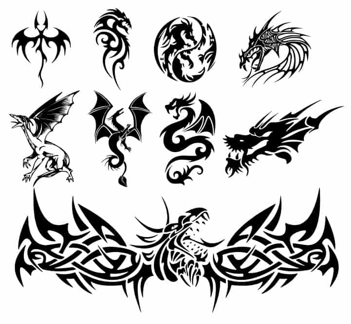 Dragon Tattoo Stencils Free Vector Free Vectors