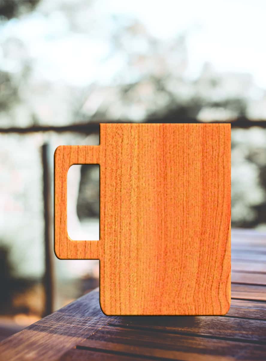 Tea Mug Wooden Cutouts Model Free Vector Free Vectors