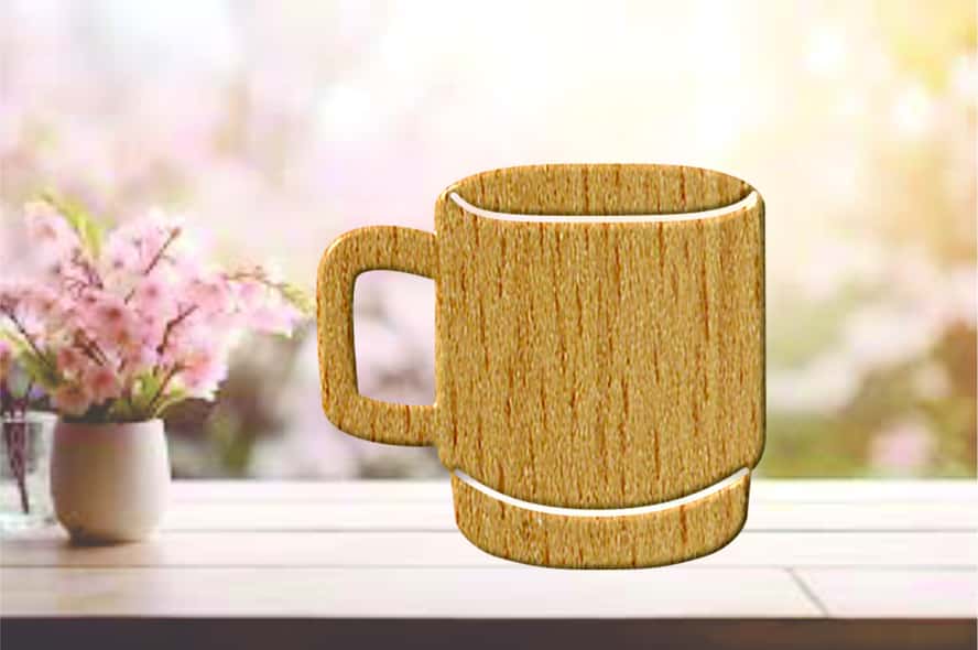 Tea Cup Wooden Cutouts Free Vector Free Vectors