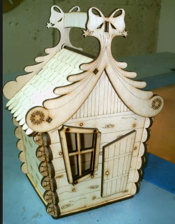 Laser Cut House Christmas Decor Holiday Decor 4mm Plywood Free Vector Free Vectors