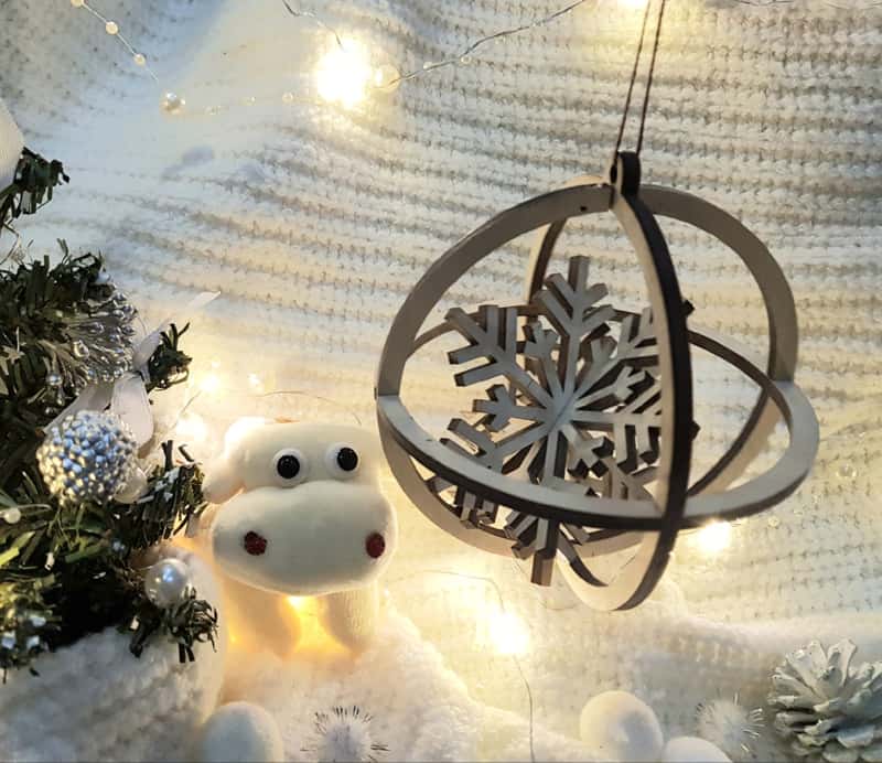 Christmas Snowflake Ball Hanging Ornament Free Vector Free Vectors
