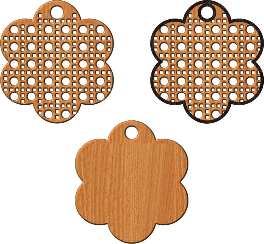 Laser Cut Floral Wooden Pendant Cutouts Free Vector Free Vectors