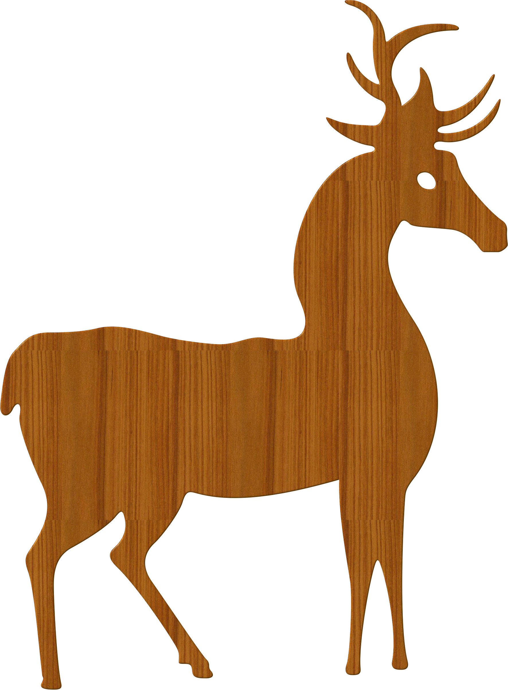 Deer Standing Wooden Craft Shape Free Vector Free Vectors