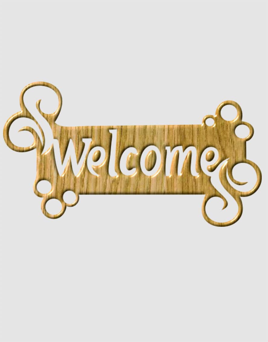 Laser Cut Welcome Modern Wall Decor Design Cutout Free Vector Free Vectors