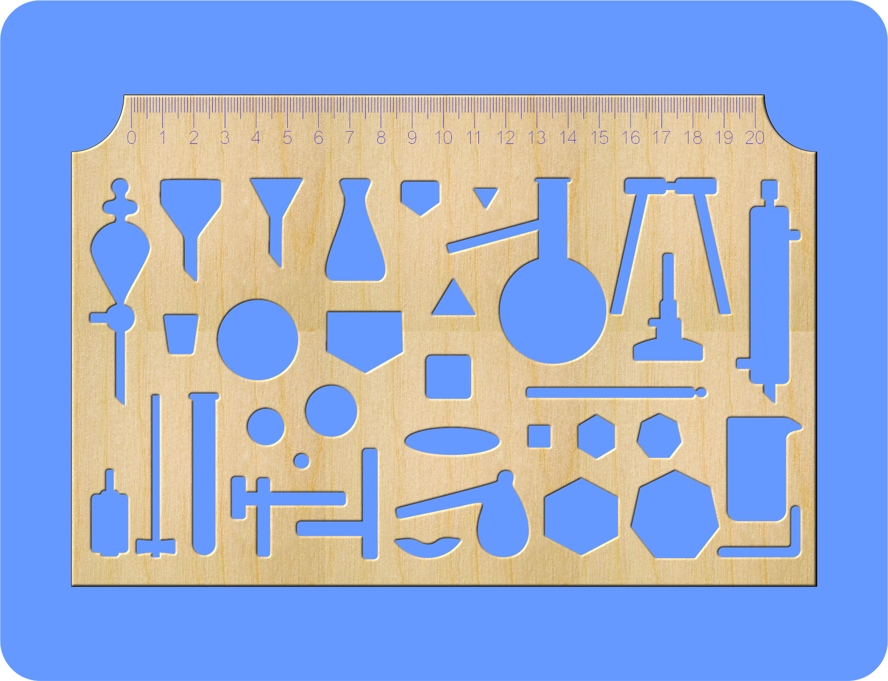 Measuring Scale with Chemistry Lab Equipment Stencil Free Vector Free Vectors