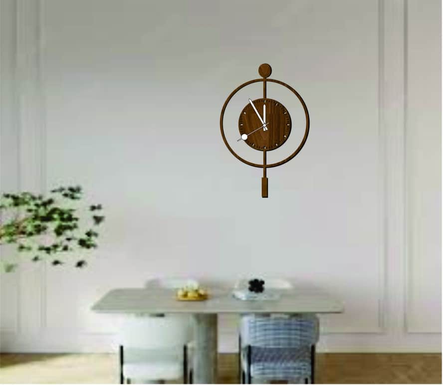 Laser Cut Wooden Pendulum Wall Clock Free Vector Free Vectors