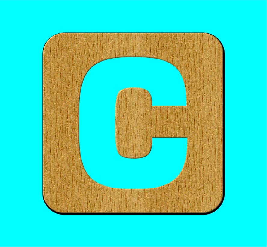 Wooden English Letter Alphabet Shape C Free Vector Free Vectors