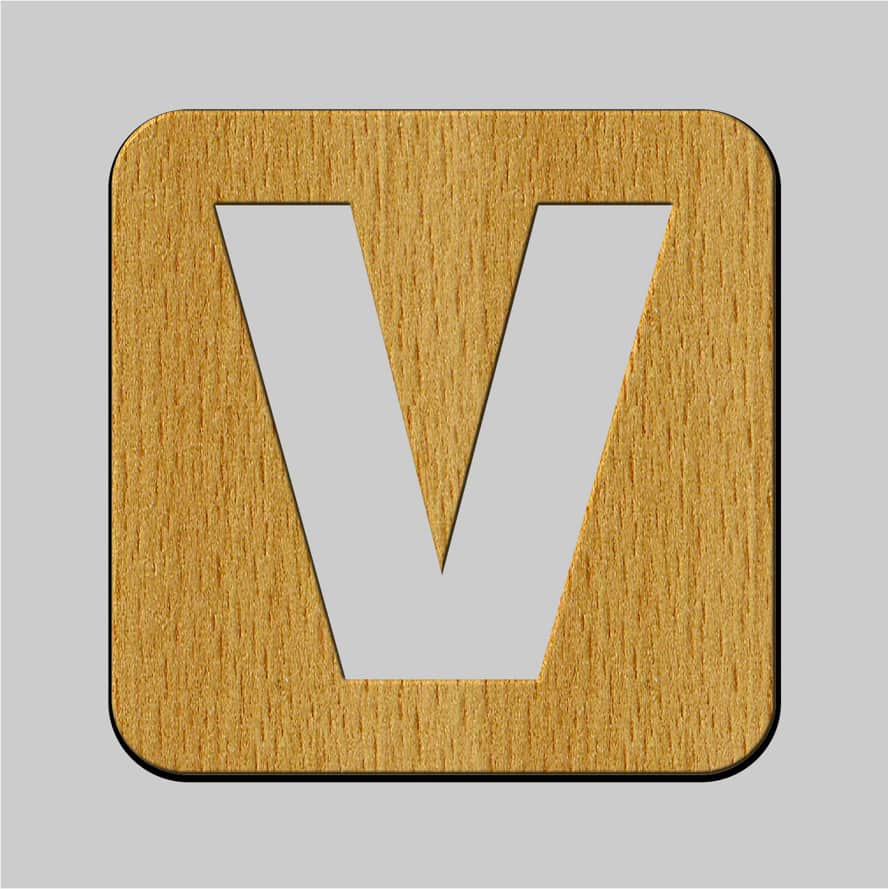 Laser Cut Wooden Alphabet Letter V Free Vector Free Vectors