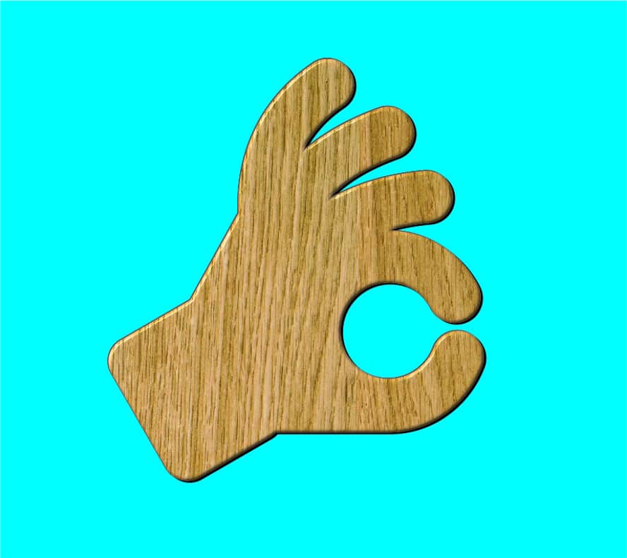 Wooden Stencil Sign Language Ok Hand Sign Symbol Free Vector Free Vectors