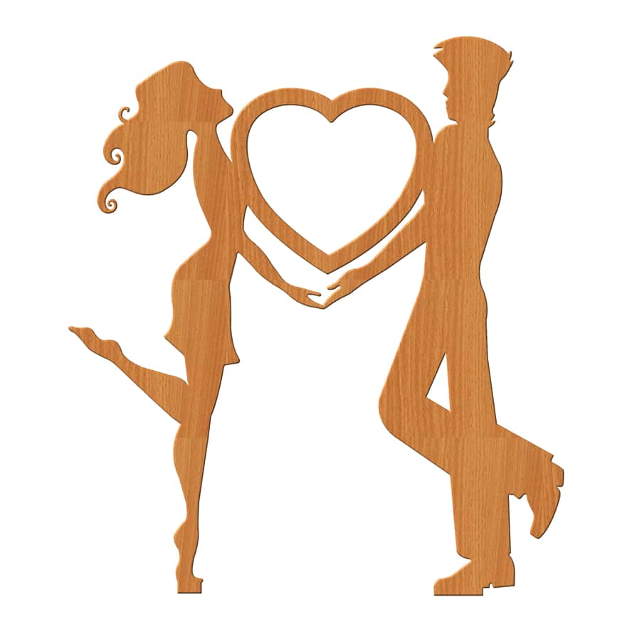 Laser Cut Wooden Lover Couple Valentine Day Design Free Vector Free Vectors