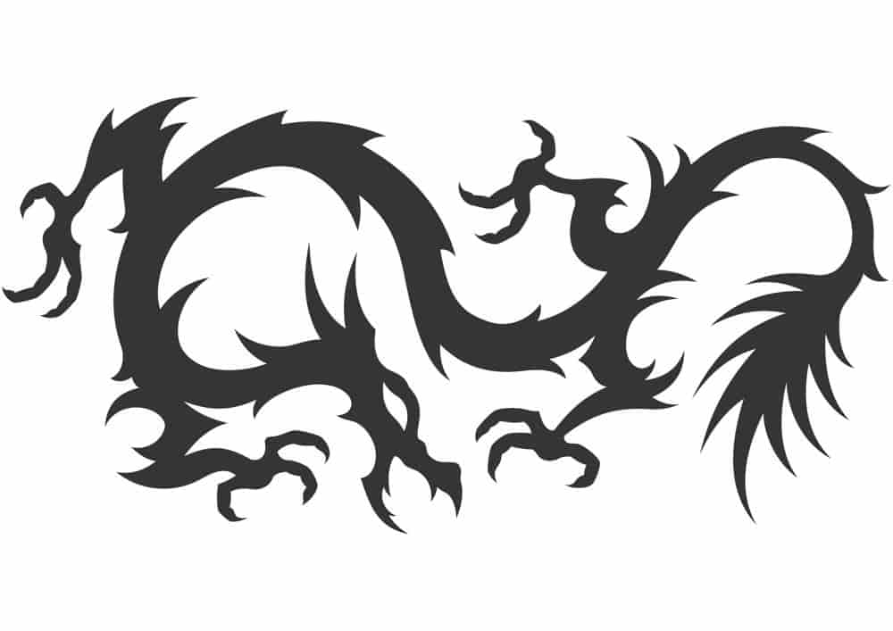 Dragon Silhouette Tattoo Sticker Free Vector Free Vectors