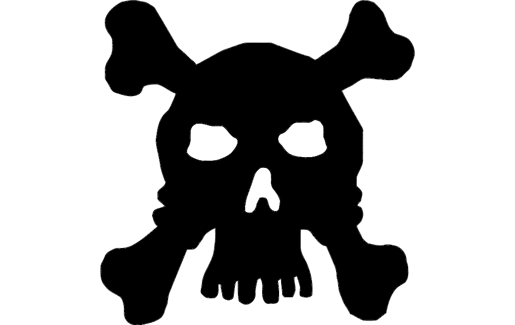 Skull Silhouette Sticker Free DXF File Free Vectors