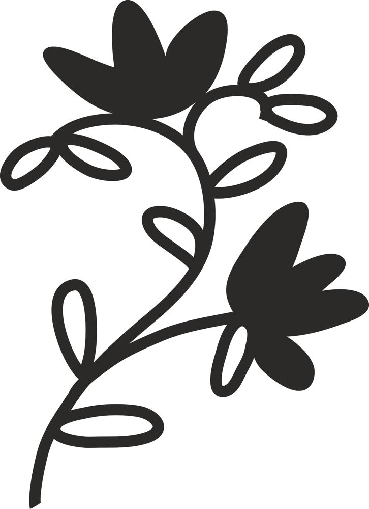 Flower Leaf Silhouette Sticker Free DXF File Free Vectors