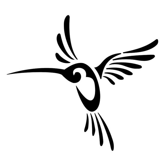 Nice Tribal Humming Bird Tattoo Design Free DXF File Free Vectors