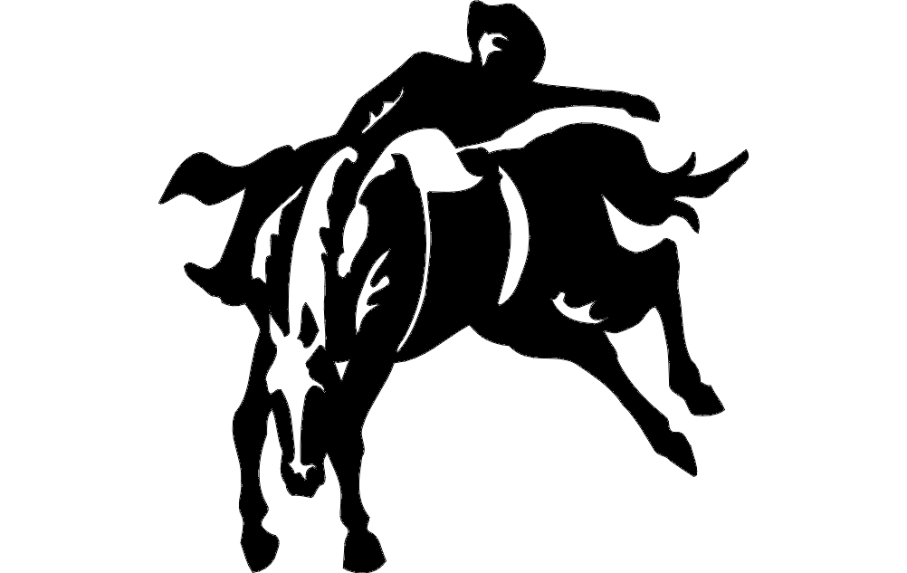 Rodeo Cowboy Sticker Free DXF File Free Vectors