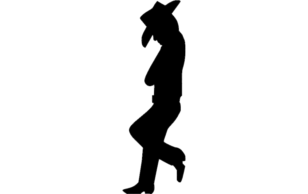 Cowboy Standing Sticker Free DXF File Free Vectors