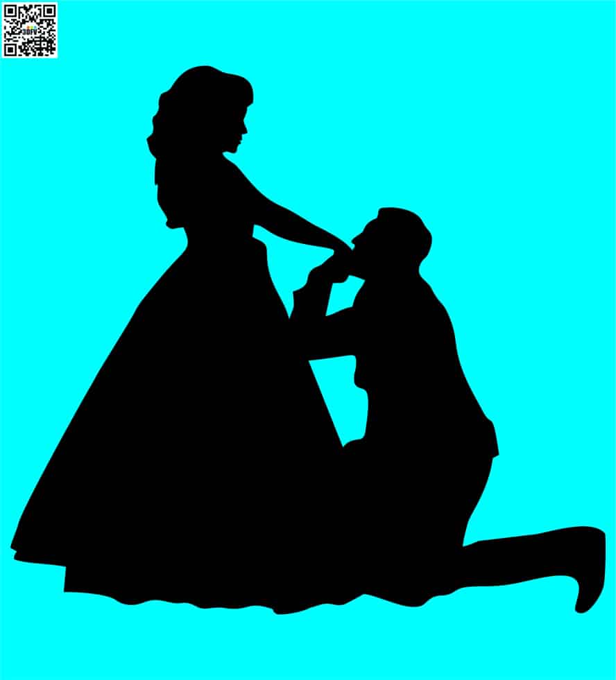 Wedding Couple Silhouettes Free Vector Free Vectors