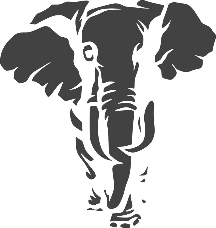 Jungle Animal Elephant Stencil Free Dxf File Free Vectors