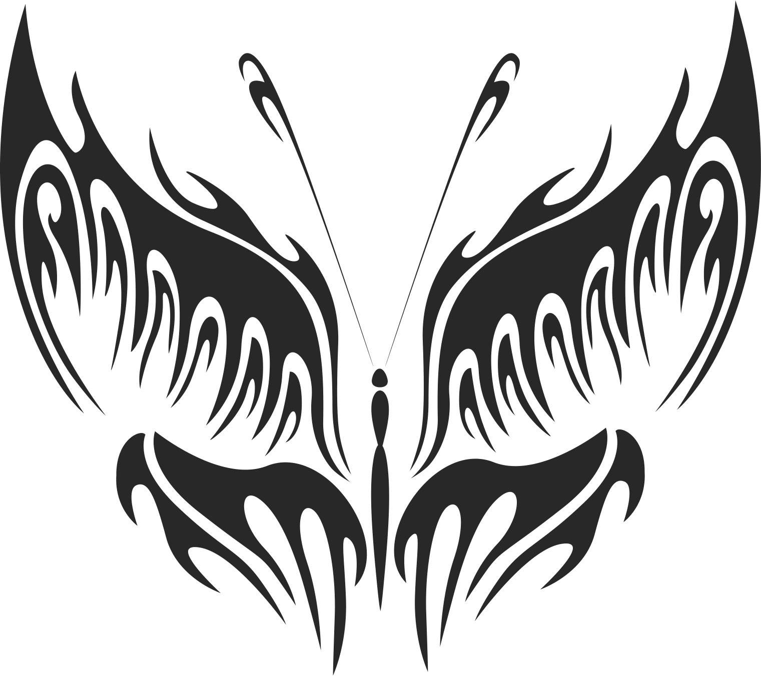 Tribal Butterfly Plasma Art Free DXF File Free Vectors