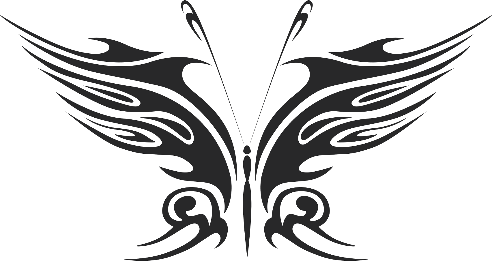 Tribal Butterfly Free DXF File Free Vectors