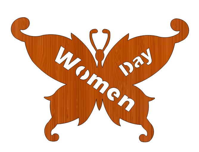 Laser Cut Wooden Butterfly Shaped Women Day Free Vector Free Vectors