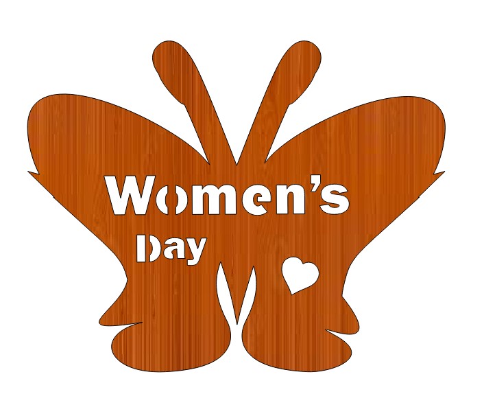 Laser Cut Wooden Butterfly Hearts Women Day 8 March Free Vector Free Vectors