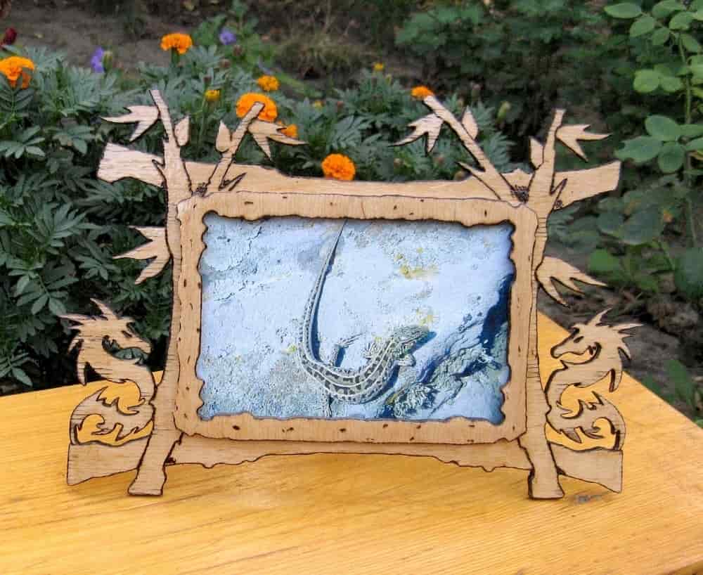 Laser Cut Dragon Picture Frame Design Free Vector Free Vectors