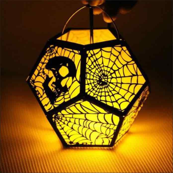 Laser Cut Halloween 3D Hanging Lamp Free Vector Free Vectors