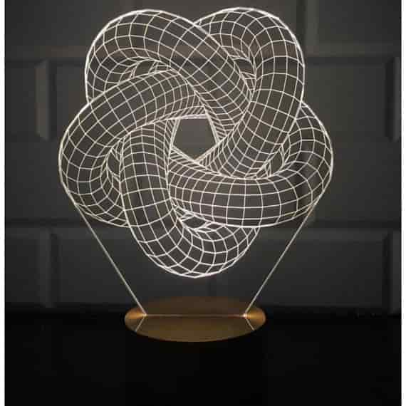 Laser Engraved 3D Torus Spiral Lamp Free Vector Free Vectors