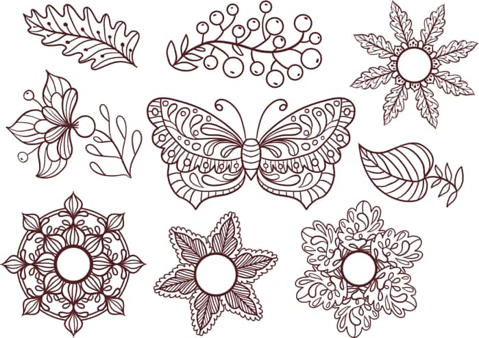 Vintage Butterfly Decoration Free Vector Free Vectors