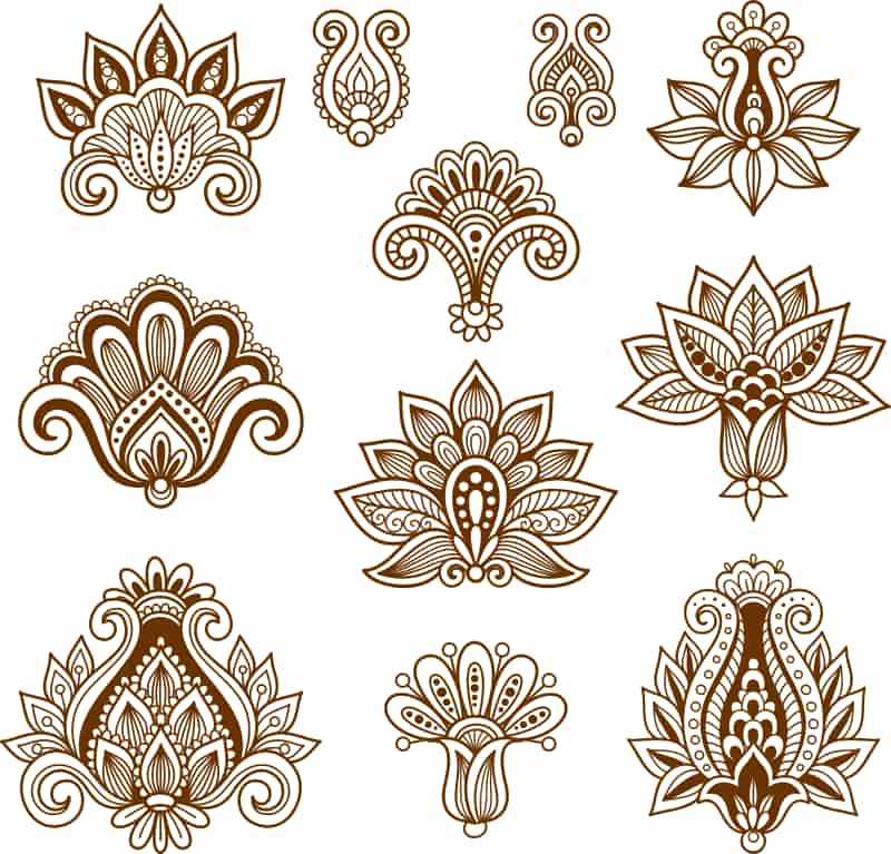 Vector Hand Drawn Abstract Henna Mehndi Paisley Free Vector Free Vectors