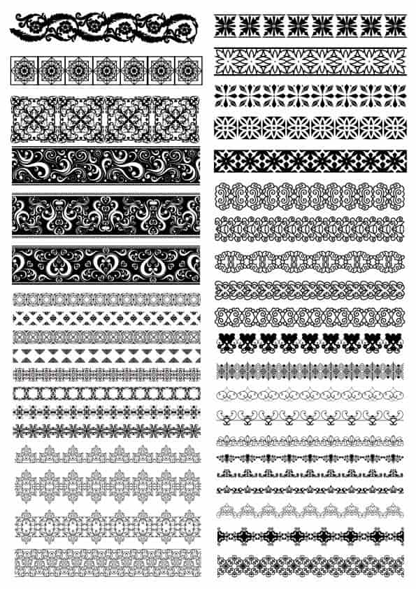 Vector Seamless Borders  Free Vector Free Vectors